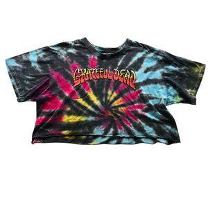 Vintage Grateful Dead Women's T-Shirt Size 2XL Tie-Dye Crop Top Hippie Y2K
